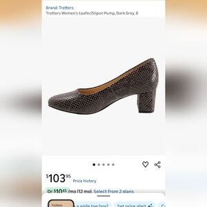 Trotters Women's Loafer/Slipon Pump, Dark Grey, 8